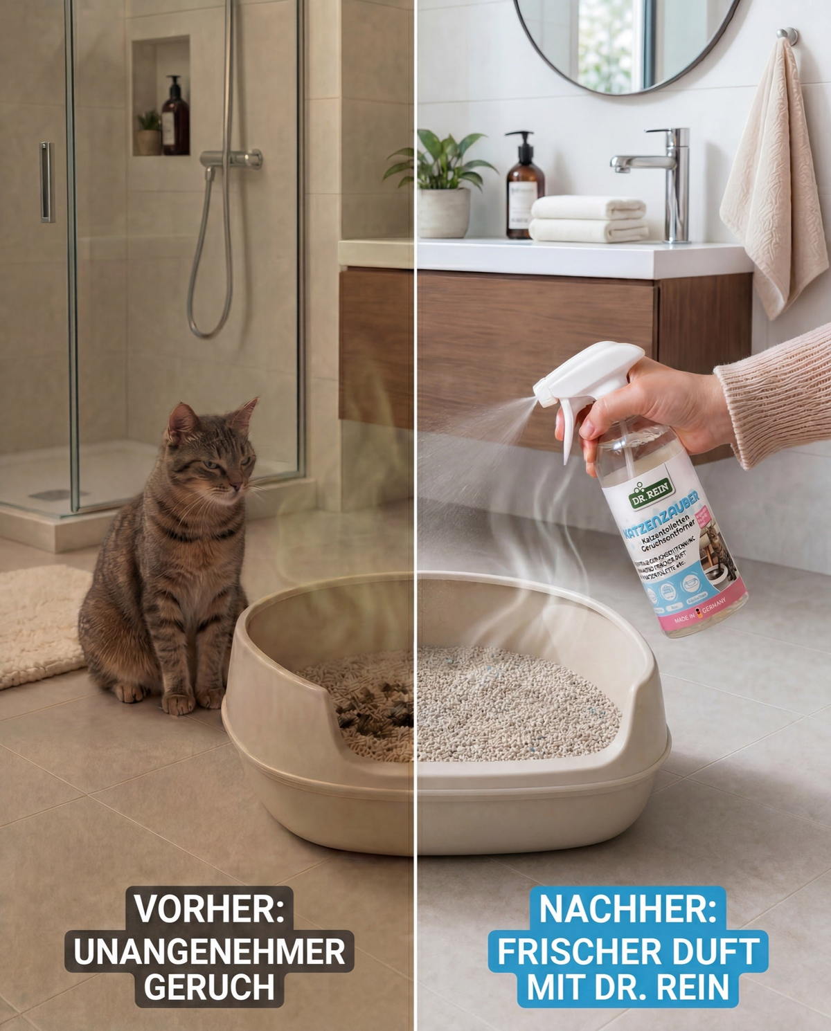 Dr. Rein Katzenzauber Vorher-Nachher-Vergleich