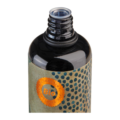 Waldbrise Saunaaufguss Bergfrische 100 ml – Detailansicht des Flaschenhalses