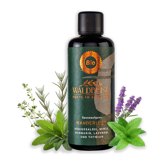 Waldbrise Saunaaufguss Wanderlust 100 ml – Wanderlust mit Kräutern